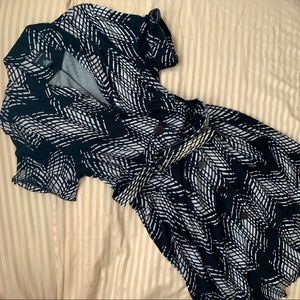 black and gray patterned shirt dress